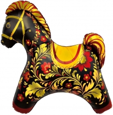 Шар Мини-фигура Лошадка Золотая роспись
