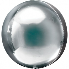 Шар Сфера 3D, Металлик Серебряный / Silver