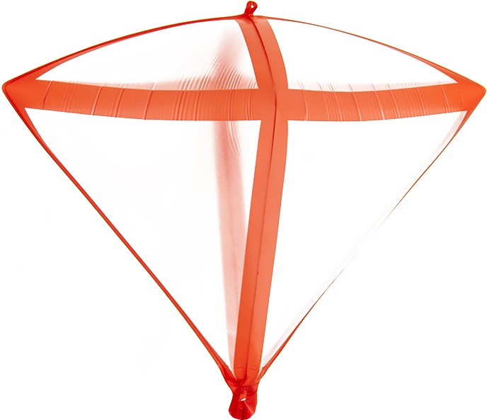 Шар 3D Алмаз Красные грани, Прозрачный (в упаковке)