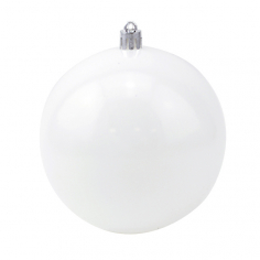 Новогодний шар Белый (блестящий)
